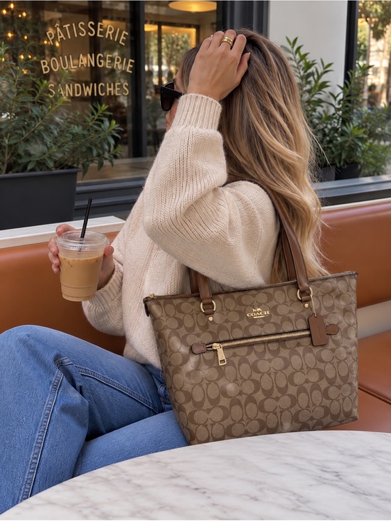 Coach Handbags - Coach Gallery Tote F79609 Signature Canvas Brown | Like New